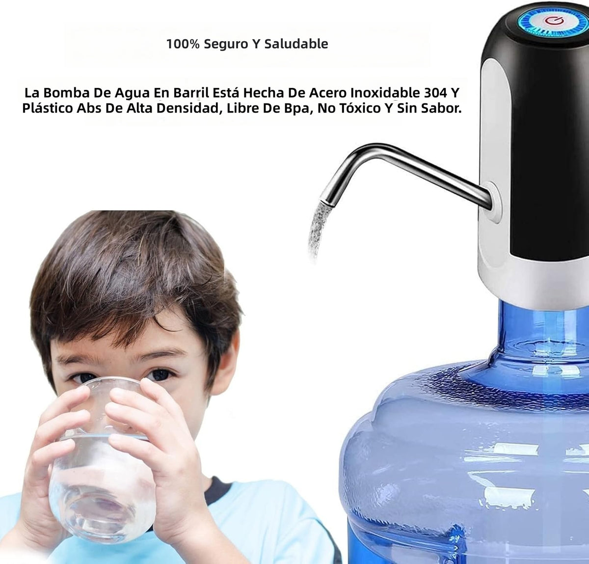 Dispensador de Agua Eléctrico Recargable USB