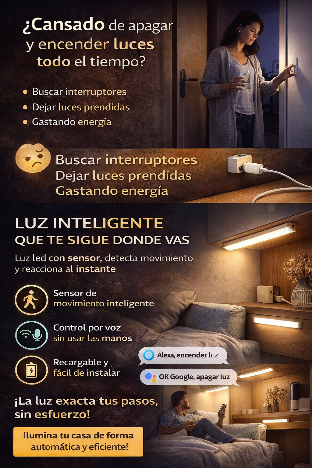 Luz LED con sensor de movimiento