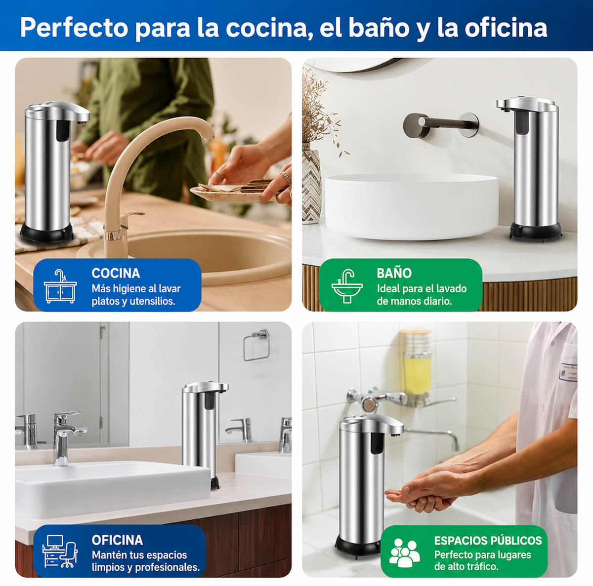 Dispensador Automático de Jabón con Sensor