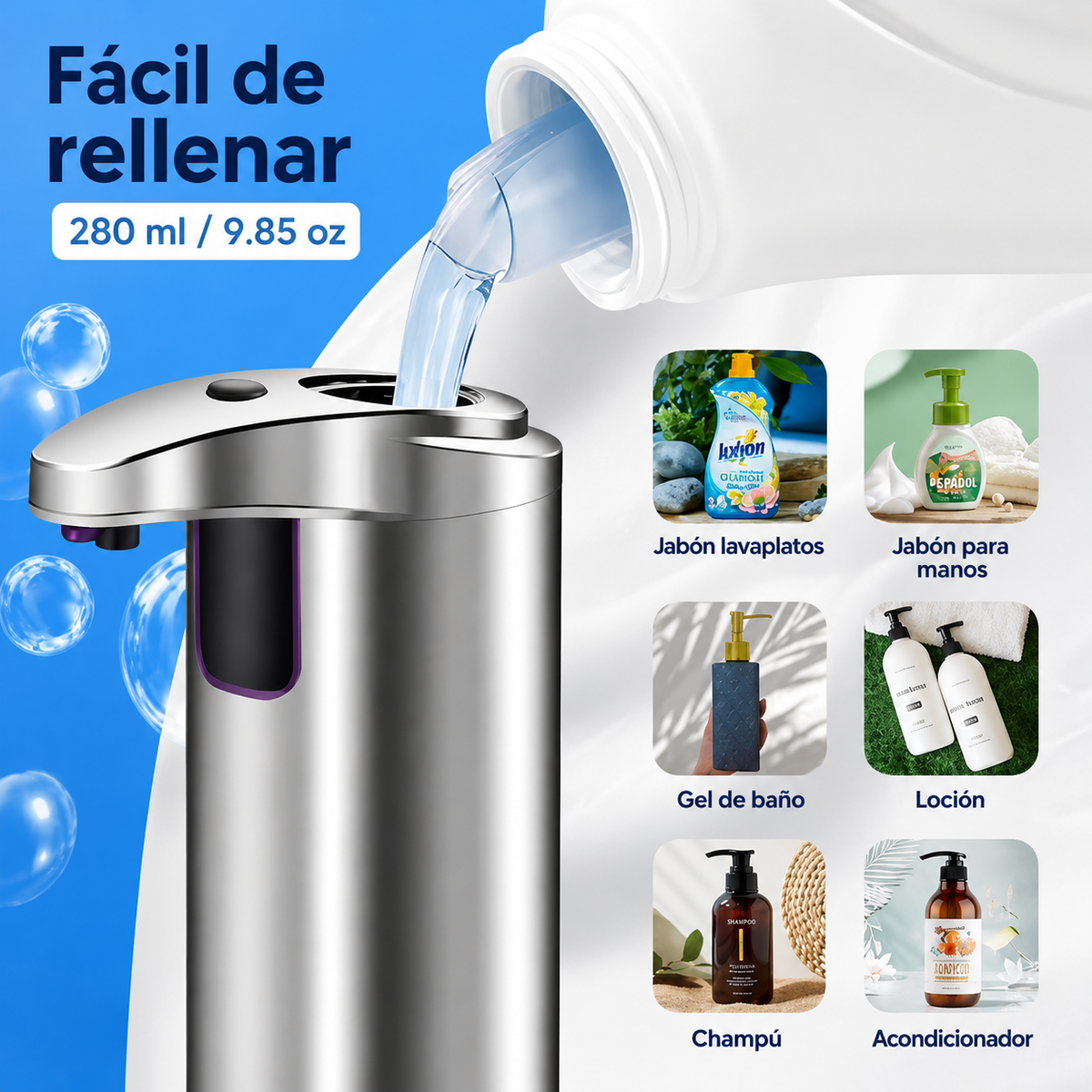 Dispensador Automático de Jabón con Sensor