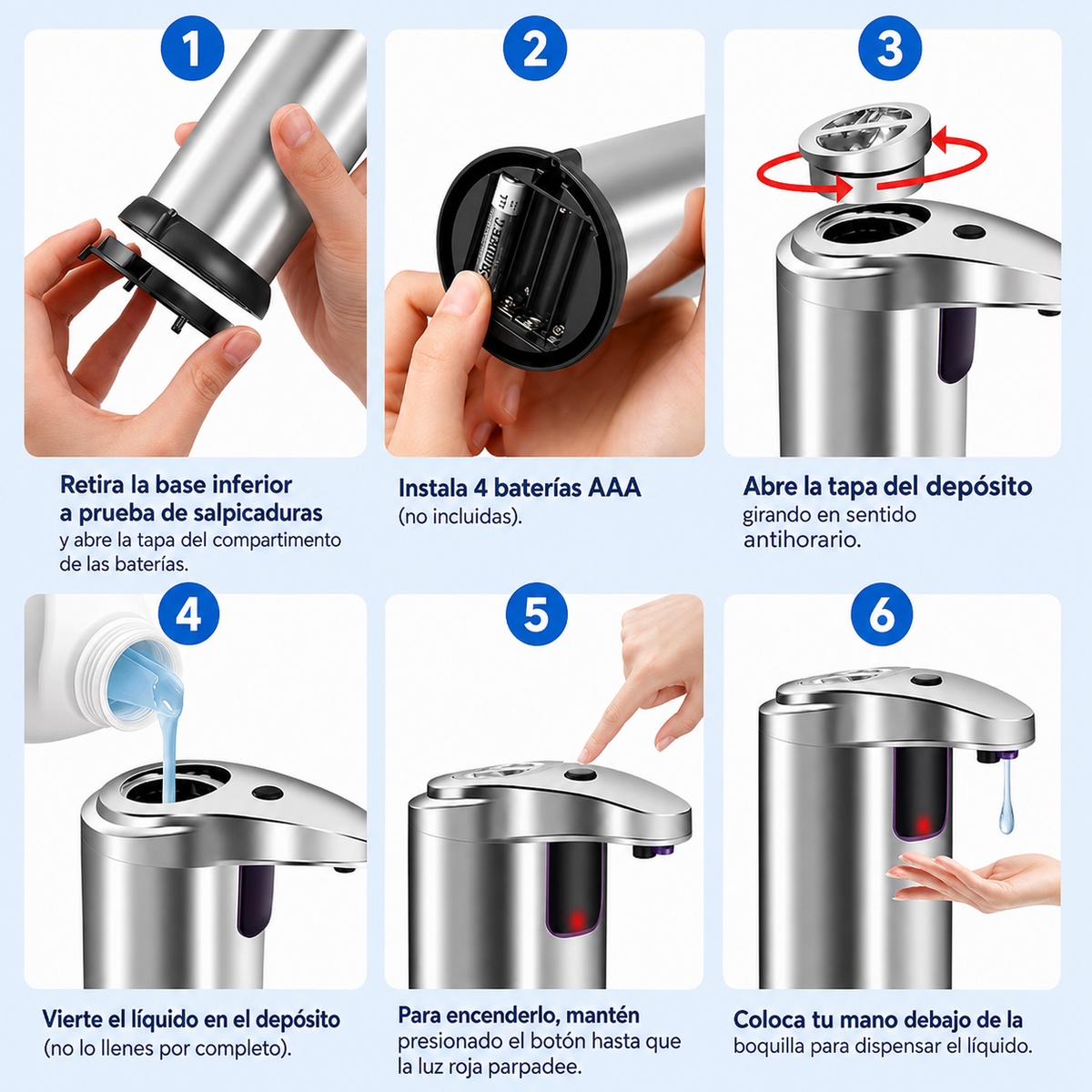 Dispensador Automático de Jabón con Sensor