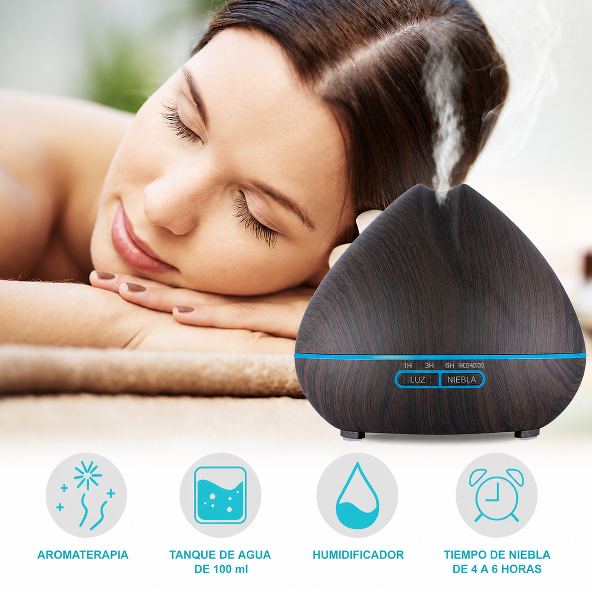 Humidificador y difusor de aromas Volcan