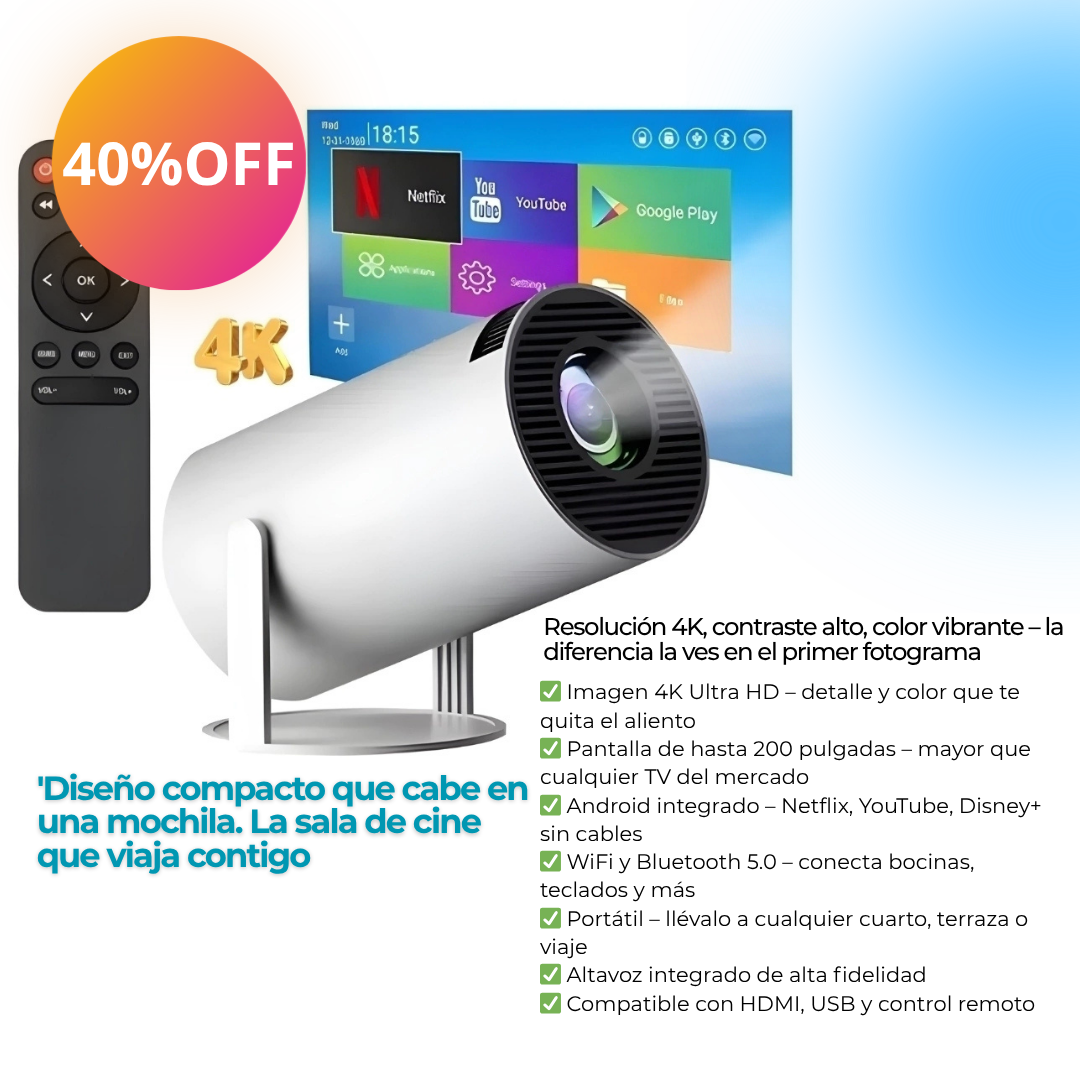 Proyector Smart 4K con Android