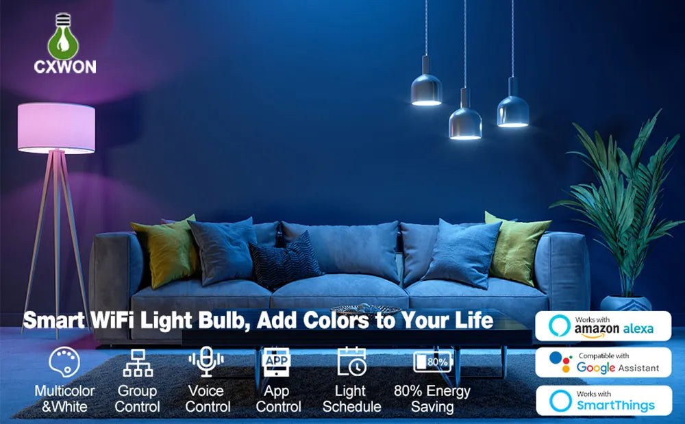 BOMBILLO LED WIFI Compatible con Alexa