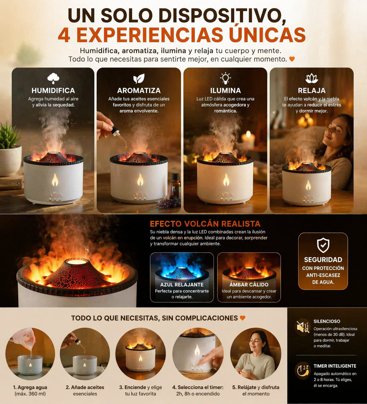 Humidificador de Aroma Volcán